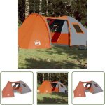 Tente familiale  dme 6 personnes orange impermable - tente famille - tente dome - tente camping - ...