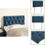 The living store - t�te de lit bleu fonc� 80x7x78 / 88 cm velours - t�te de lit - literie - meuble chambre ...