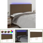 Tte de lit  led marron fonc 200x5x118 / 128 cm tissu - tte de lit led - ttire de lit - clairage ...