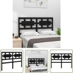 Tte de lit noir 125, 5x4x100 cm bois massif de pin - tte de lit - tte de lit bois - tte de lit noire ...