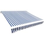The living store - toile d'auvent bleu et blanc 350x250 cm - tissu d'auvent - auvent de terrasse - parasol ...