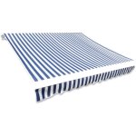 Toit d'auvent toile bleu et blanc 4x3 m (cadre non inclus) - toiture d'extrieur - auvent pliable - parasol ...