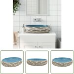 The living store vasque � poser multicolore ovale 59x40x15 cm c�ramique - lavabo - �vier de salle de ...
