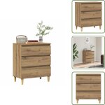 The living store - vidaxl buffet ch�ne artisanal 60x35x70 cm bois d'ing�nierie