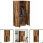 The living store - vidaxl garde - robe vieux bois 80x52x180 cm bois d'ingnierie