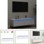The living store - vidaxl meuble tv avec lumires led blanc 100x35, 5x25 cm
