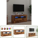 The living store - vidaxl meuble tv avec lumi�res led vieux bois bois d'ing�nierie