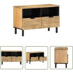 The living store - vidaxl meuble tv marron 70x33x46 cm bois massif de manguier