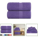The living store - vidaxl serviettes de visage 2 pcs violet 30x30 cm 360 g / m 100% coton