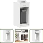 The living store - vidaxl support de tour d'ordinateur avec tiroir blanc 35x45x77 cm The living store - vidaxl support de tour d'ordinateur avec tiroir blanc 35x45x77 cm