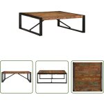 The living store - vidaxl table basse multicolore 100x100x35 cm bois rcupration massif