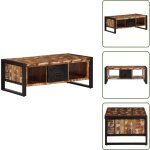 The living store - vidaxl table basse multicolore 90x50x36 cm bois de r�cup�ration massif