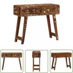 The living store - vidaxl table console 90x32x75 cm bois massif de rcupration