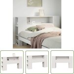 The living store - vidaxl tête de lit avec rangement blanc 160 cm bois massif de pin The living store - vidaxl tête de lit avec rangement blanc 160 cm bois massif de pin