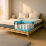 The white stone matelas 120x190 ressorts ensach�s et memory foam - hauteur 30 cm - ergonomique, hypoallerg�niq ...