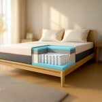 The white stone matelas 120x190 cm m�moire de forme breeze et ressorts ensach�s hauteur 30 cm d�houssable, ...