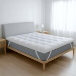 The white stone surmatelas 140x190 cm avec rembourrage en ouate de 1000 g / m� - prot�ge - matelas extra ...