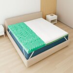 The white stone surmatelas 180x200 cm m�moire de forme breeze 9 zones hauteur 5 cm tissu polar anti - ...