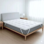 The white stone surmatelas 90x200 cm en ouate de 800 g - prot�ge - matelas rembourr� en billes de ouate ...
