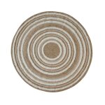 Thedecofactory - jute relief cible - tapis extérieur intérieur rond effet jute motifs en relief blanc ... Thedecofactory - jute relief cible - tapis extérieur intérieur rond effet jute motifs en relief blanc ...