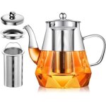 Th�i�re avec infuseur, th�i�re en verre 1l avec infuseur, th�i�re en verre avec filtre pour th� en vrac, ...