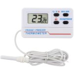 Thermomètre digital de réfrigérateur ou de congélateur - avec alarme - fonction max min - câble de 1, ... Thermomètre digital de réfrigérateur ou de congélateur - avec alarme - fonction max min - câble de 1, ...