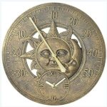 Thermomtre extrieur horloge vintage mur horloge de station de dcoration rtro suspendu horloge motif ...