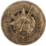 Thermom�tre ext�rieur horloge vintage murale horloge de station de d�coration r�tro suspendu horloge ...