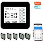 Thermom�tre hygrom�tre intelligent tuya wifi 13 en 1, moniteur pr�cis temp�rature et humidit� int�rieur, ...