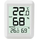 Thermom�tre int�rieur et ext�rieur - thermom�tre hygrometre num�rique avec grand ecran lcd - thermom�tre ...