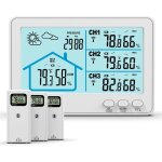 Thermom�tre int�rieur et ext�rieur sans fil, hygrom�tre num�rique � �cran de 5 pouces, moniteur de temp�rature ...