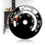 Thermom�tre magn�tique pour po�le et chemin�e - tuyau et dessus de po�le � bois et granul�s (blanc)