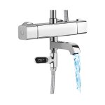 Thermom�tre num�rique � led pour le bain de b�b�, �cran rotatif � 360�, thermom�tre de d�bit d'eau en ...