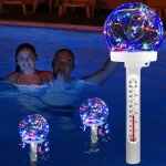 Thermom�tre piscine flottant, led color�e thermom�tre piscine solaire, thermom�tre de piscine facile ...
