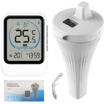 Thermometre piscine, thermom�tre de piscine avec grand �cran lcd, �tanche ip67, thermom�tre flottant ...