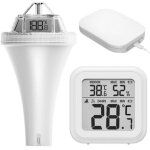 Thermom�tre piscine wifi flottant ? thermom�tre eau connect� avec application, sonde ext�rieure, �cran ...