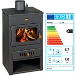 Prity - thermopoêle à bois k1 w8 ? 13, 1 kw, noir graphite, classe a, chaudière intégrée Prity - thermopoêle à bois k1 w8 ? 13, 1 kw, noir graphite, classe a, chaudière intégrée