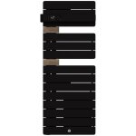 Thermor - sche - serviettes connect allure 4 troit 1500w mat  gauche carbone / chne - 483388