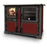 Thermorossi - thermo cuisinire  bois bosky country f30 evo 5 11. 1kw bordeaux - sans barre latrale ...