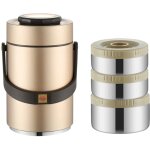 Thermos pour aliments chauds, r�cipient alimentaire empilable de 2 litres � 3 niveaux, isotherme, �tanche ...