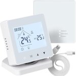 Thermostat connect� et intelligent wifi thermostat sans fil + r�cepteur thermostat chaudiere gaz, programmable ...