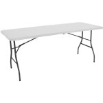 Thinia home - table pliante 240cm rectangulaire blanc traiteur blanc