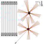 Tiges de ramonage flexibles kit de nettoyage en nylon de 33 pieds, 2 ttes de brosse, connexion facile, ...