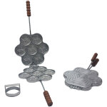 Fonderia bongiovanni - tigelliera 7 places + coupe pâtes en aluminium pour tigella ou crescentine + recette ... Fonderia bongiovanni - tigelliera 7 places + coupe pâtes en aluminium pour tigella ou crescentine + recette ...