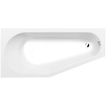 Tigra baignoire asymtrique 150x75x46cm, jambes de soutien inclus, gauche / blanc
