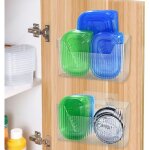 Tigrezy - lot de 2 organiseurs adhsifs pour portes d'armoires, organiseurs transparents pour couvercles ...