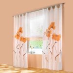 Tigrezy - 2 pi�ces rideau �charpe rideau imprim� fleurs rideau pour salon chambre boucle �charpe, largeur ...