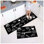 Tigrezy - lot de 2 tapis de cuisine antidrapants, absorbe l'eau et l'huile, rsistant  la poussire ...