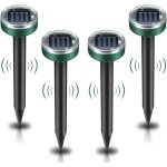 Tigrezy - lot de 4 rpulsif taupe solaire rpulsif ultrason mole chasse taupe solaire intelligent combine ...