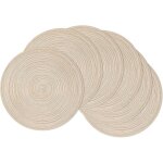 Tigrezy - lot de 6 set de table rond lavable beige set de table tress en coton rsistantes  la chaleur ...